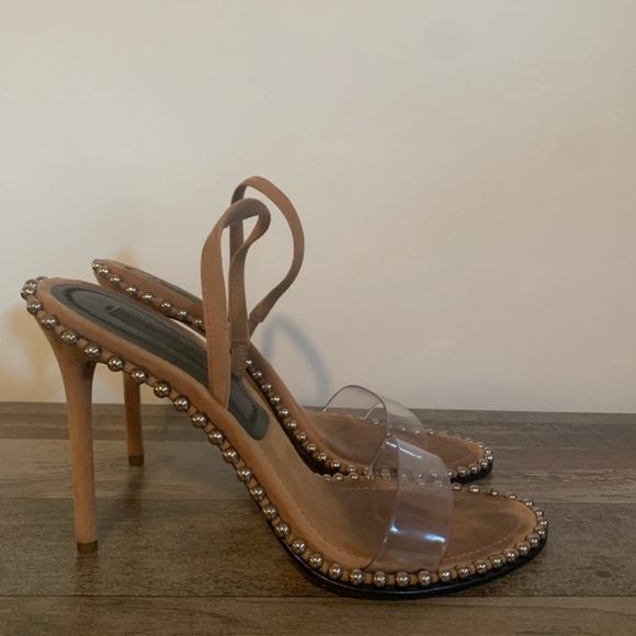 Alexander Wang Nova Studded Sandal | Nude Camel Tan Brown | Size 39 - Picture 3 of 5